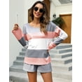 thumbnail image 5 of Uniexcosm Women's Casual Lounge Set Long Sleeve Tops and Shorts Sleepwear, 5 of 10