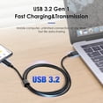 thumbnail image 4 of USB3.2 10Gbps Cable USB Type A to USB C 3.2 Gen2 Cable Data Transfer USB C SSD Hard Disk Cable 3A 60W QC 3.0 Fast Charging 3m 5m Black 3m, 4 of 6