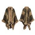 thumbnail image 4 of Hfyihgf Women's Oversizd Shawl Cardigan Batwing Sleeve Faux Fur Trim Cape Wool Winter Warm Cloak Poncho Coat, 4 of 4