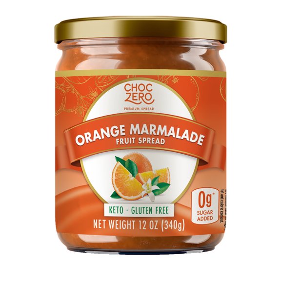 ChocZero Orange Marmalade, No Sugar Added Fruit Spread, Keto Friendly, Low Carb, 12 oz Jar