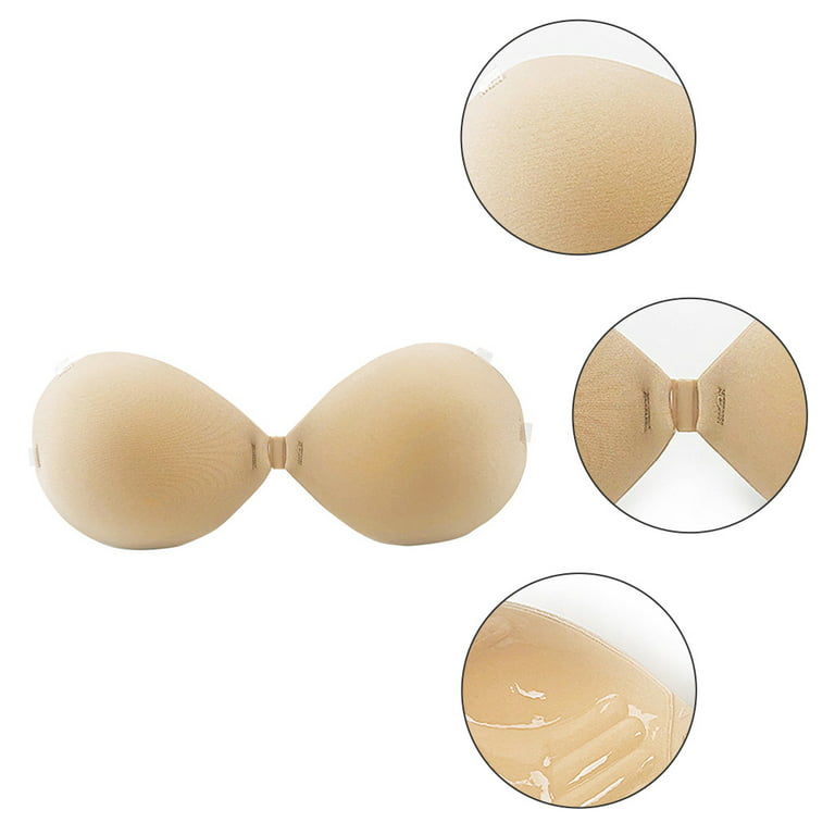 Strapless Bras for Women, 3CM Silicon Reusable Adhesive Thick Padded  Strapless Backless Push Up Adhesive Invisible Nude Bra (Skin A) : :  Clothing, Shoes & Accessories