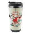 thumbnail image 1 of Christmas Travel Mug, Traditional Motif, Steel Thermal Cup, 16 oz, by Ambesonne, 1 of 2