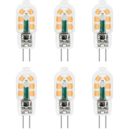 

G4 LED Bulb 12V 2W Warm White 3000K 200lm G4 10W 20W Halogen Lamp Equivalent Non-dimmable Bi-pin G4 12V LED AC DC for Chandelier Table Lamp Pack of 6 [Energy Class F]