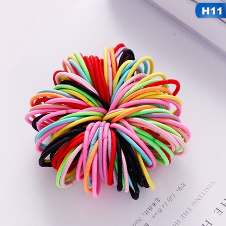 Fancyleo 100pcs Cute Kids Girl Elastic Tiny Hair Tie Band Rope