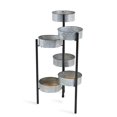 thumbnail image 1 of 6 Metal Pot s and Wood Base Folding Plant Stand, 1 of 1