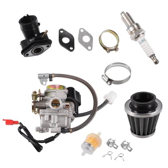 Unique Bargains 1 Set Motorcycle Carburetor Replacement for GY6 50CC 49CC 80C Black Silver Tone