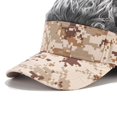 thumbnail image 7 of Men Baseball Cap Fake Hair Golf Hat Visor Wig Hat Coffee + Gray Wig, 7 of 7