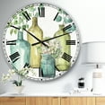 thumbnail image 2 of DesignArt Mixed Botanical Green Leaves VIII Large Wall Clock, 2 of 2