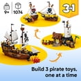 thumbnail image 3 of LEGO Creator 3 in 1 Iconic Pirate Ship Toy - Building Set for Boys & Girls, Ages 9+ - With 5 Minifigures - Gift for Kids' Birthdays - 31387, 3 of 7