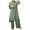 Green, variant on Autumn Fashion Plus Size Two Piece Sets for Women Spring Solid Color Muslim Solid Color Long Sleeve Shirt Coat Wide Leg Trousers Casual Suit Gifts for Womens