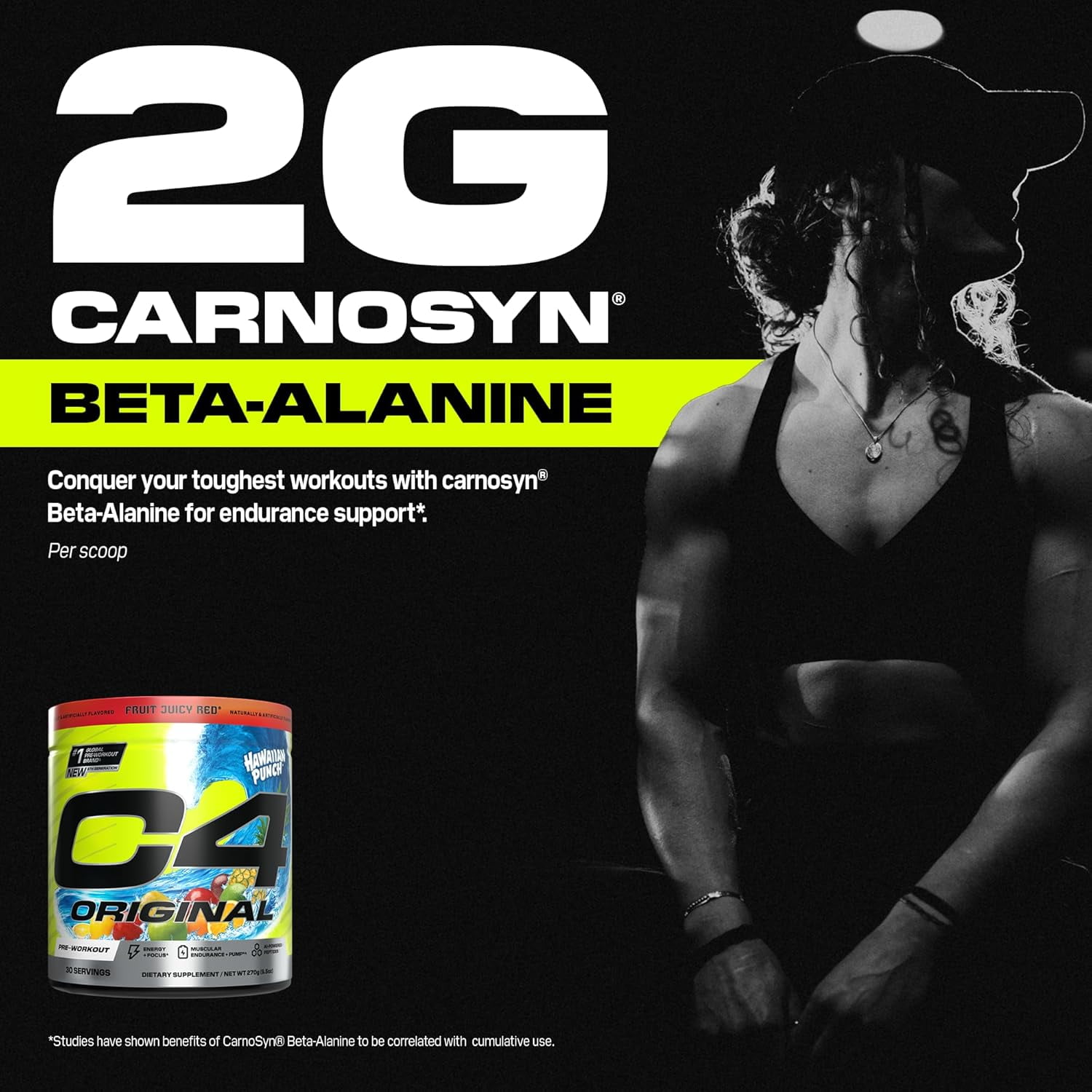 C4 Original Pre-Workout Powder, Hawaiian Punch®, Fruit Juicy Red®, 30 Servings