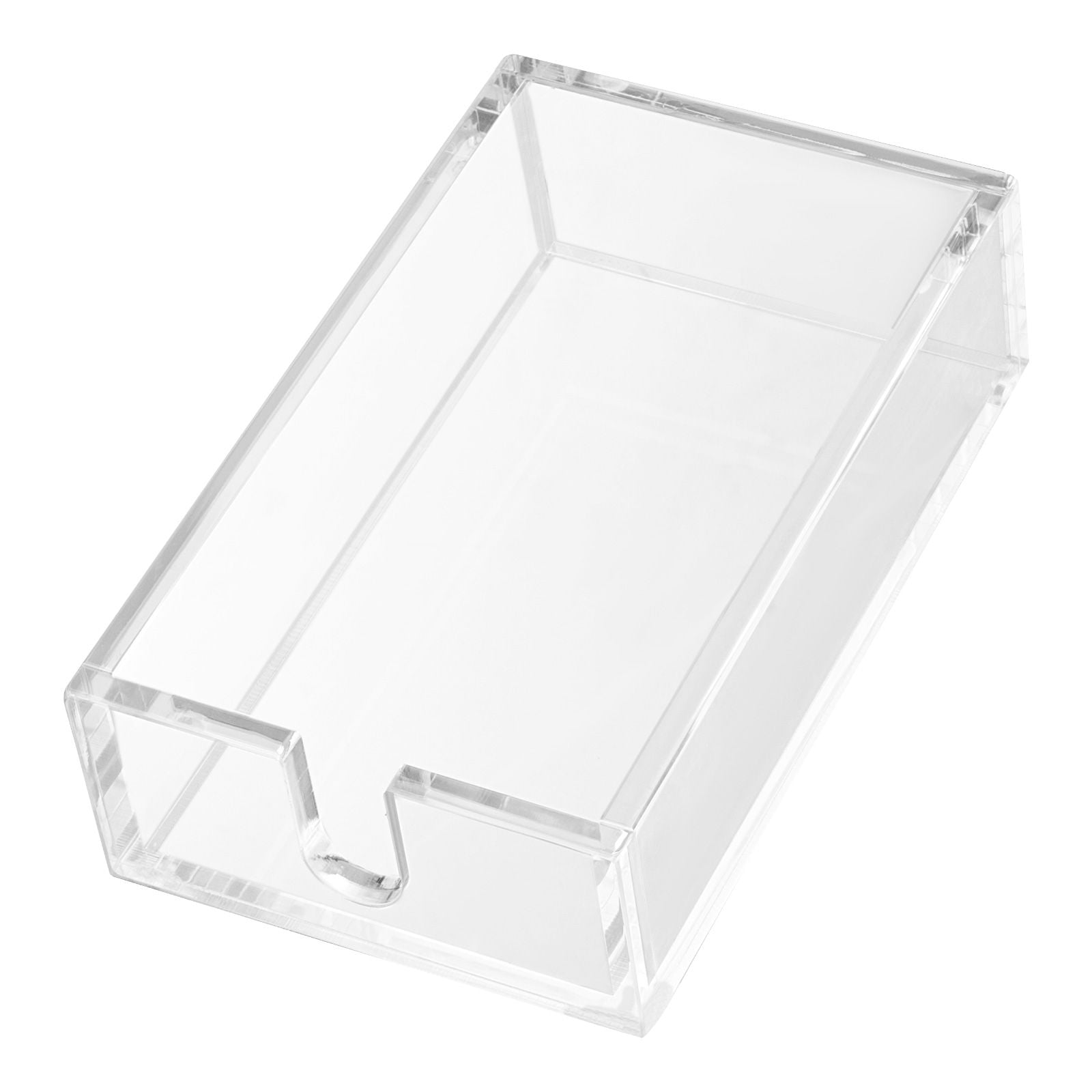 Acrylic Napkin Holder, 0.37 Inch Thickened Clear Acrylic, Large U-Shaped Side Opening, Smooth Rounded Corners, 9.1x5.5x2.6 Inch, Versatile for Bathroom and Restaurant