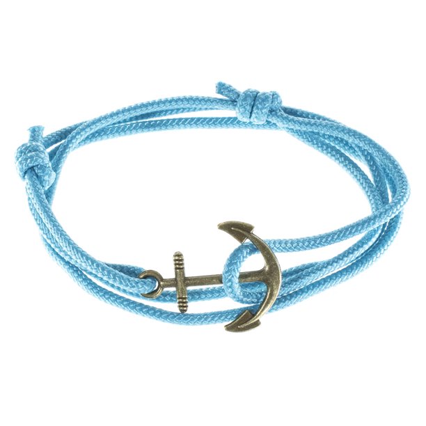Men's Adjustable Nautical Anchor and Fish Hook Wrap Cuff Bracelets