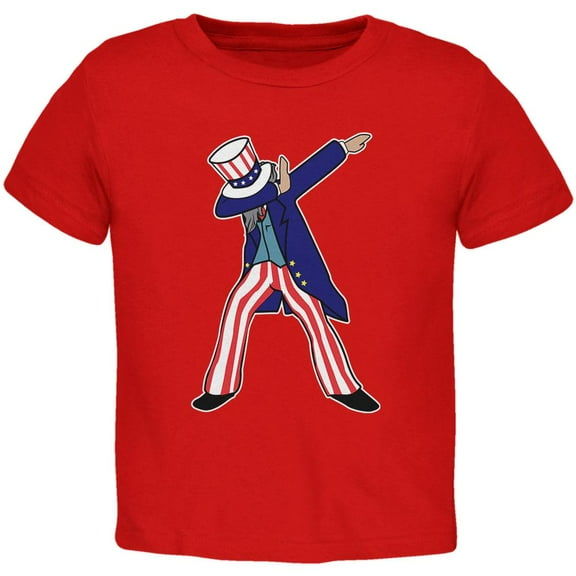4th Of July Dabbing Uncle Sam Toddler T Shirt Red 2T