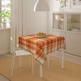 thumbnail image 5 of Checkered Fall Tablecloth Square 60x60 Inch,Burnt Orange Retro Plaid Table Cloth,Stain Resistance Polyester Autumn Thanksgiving Indoor Outdoor Table Covers for Kitchen Dining Parties Picnic, 5 of 6
