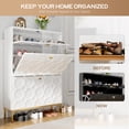 thumbnail image 6 of Boyel Living Shoe Cabinet w/ 2 Flip Drawers, Modern 24 Pair Entryway Shoe Rack Organizer, Freestanding Shoe Storage Cabinet for Entryway, White, 6 of 6