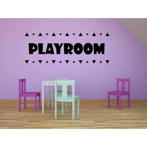 Playrooms Triangle Shapes Playroom Play Rooms Quotes Wall Sticker Art Decal for Kids Room Playground Playhouse Nursery Kindergarten House Fun Decor Stickers Wall Art Vinyl Decoration Size (8x10 inch)