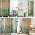 thumbnail image 6 of Green Forest Plant Fabric Shower Curtain Tree Illustration Pink Washable Shower Curtains for Bathroom, Waterproof Bath Curtain with Hooks Home Decor 72x84in, 6 of 8