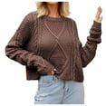 thumbnail image 2 of Sweaters for Women 2025 Fall Winter Oversized Long Sleeve Cropped Knit Jumper Top Womens Pullover Sweaters, 2 of 6