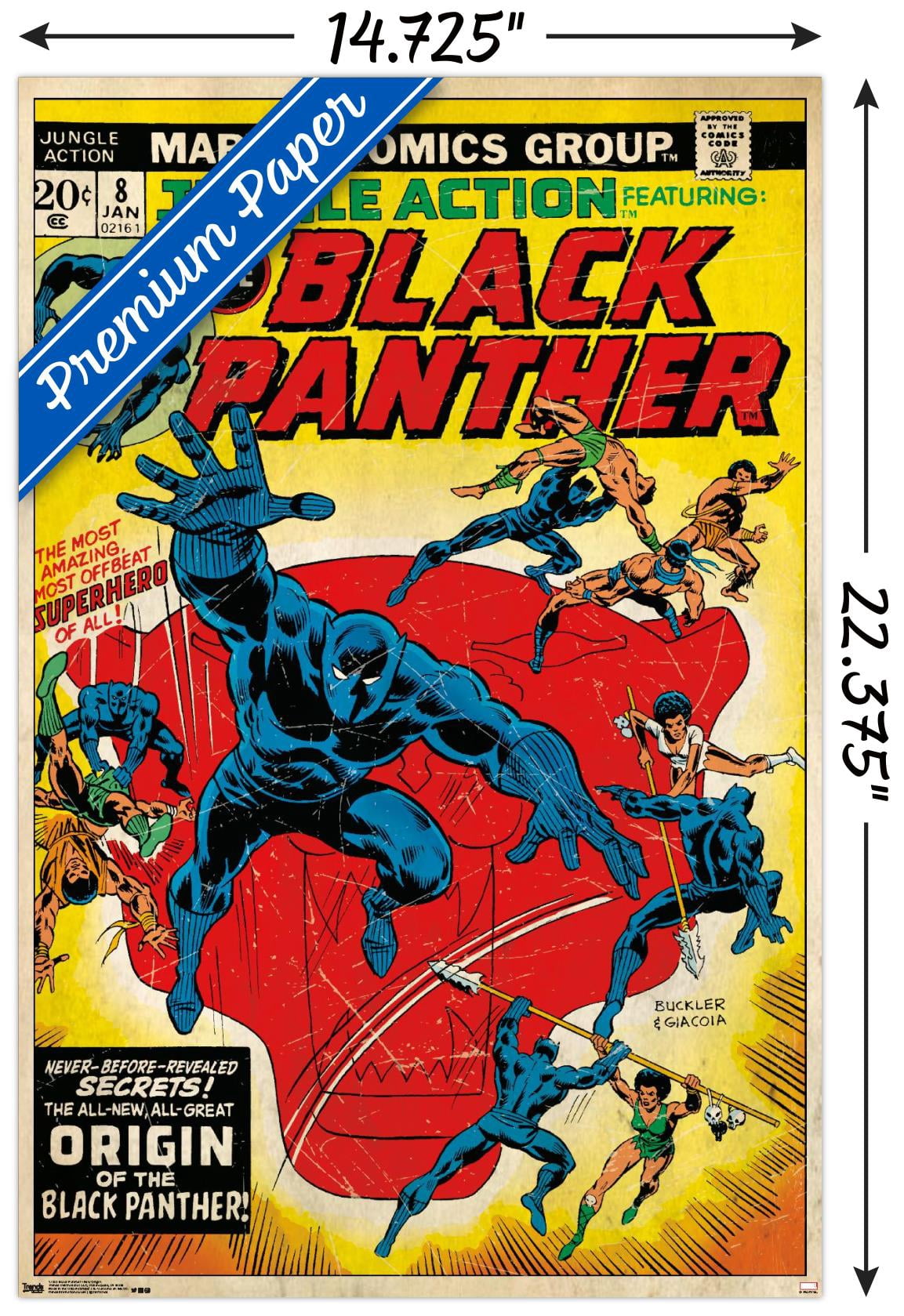 Marvel Comics - Black Panther - Jungle Action Cover Wall Poster, 14.725" x 22.375"