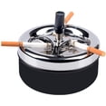 thumbnail image 4 of Cenicero de cigarrillos de mesa moderno de acero inoxidable con empuje hacia abajo con bandeja giratoria, cenicero de cigarrillos para uso en interiores o exteriores, soporte para cenizas para fumadores, cenicero para fumar de escritorio para oficina en casa, 4 of 6