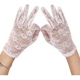 thumbnail image 2 of Guantes de protección solar blancos Guantes cortos de encaje para conducir Protección UV floral Protección solar Protección para las manos Guantes elásticos Encaje Boda Noche Mujeres sexy, 2 of 5