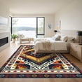 thumbnail image 3 of ODIKA 4'x6' Machine Washable Non-Slip Area Rug, Aztec Navy Blue High Traffic Rug, Blue, 1058594, 3 of 7