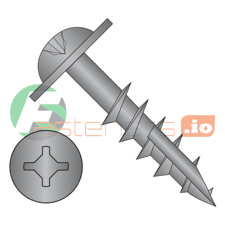 

#8 x 1 1/4 Deep Thread Wood Screws / Combo / Round Washer Head / Type 17 Point Pt / Steel / Black Oxide / Square & Phillips Combo Drive / Type 17 Point Pt / 2/3 Thread (Quantity: 3 000 pcs)