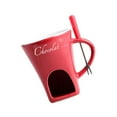 thumbnail image 1 of Taza para fondue con tenedor, para derretir, utensilios de cocina, queso, dulces, olla caliente, taza para calentar fondue rojo, 1 of 9