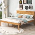 thumbnail image 3 of Queen Size Bed Frame with Headboard,Wood Bed Frame with Slat Support,No Box Spring Needed,Oak, 3 of 8