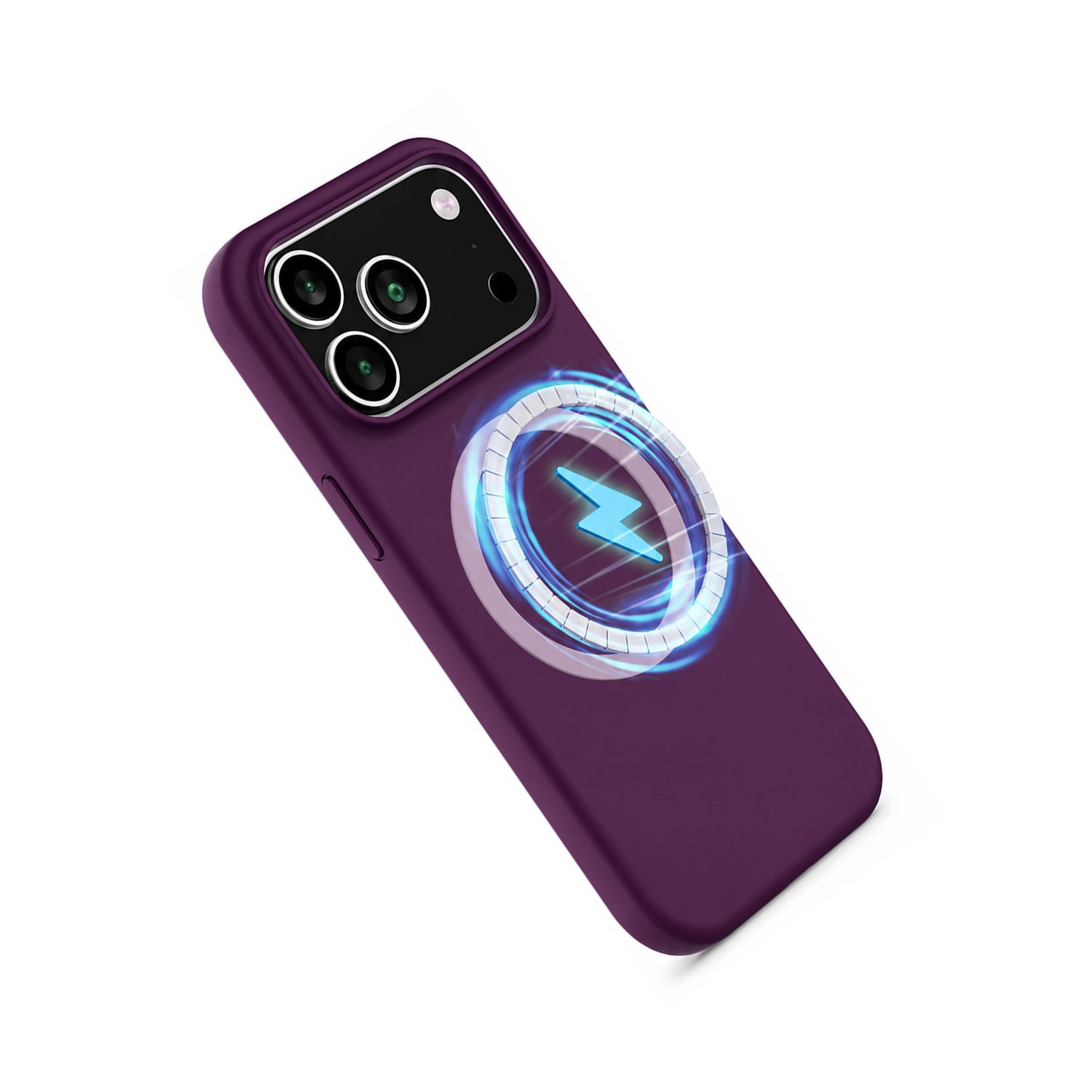 Flexible Silicone Wireless Charging Case for iPhone 17 Pro Max - Purple