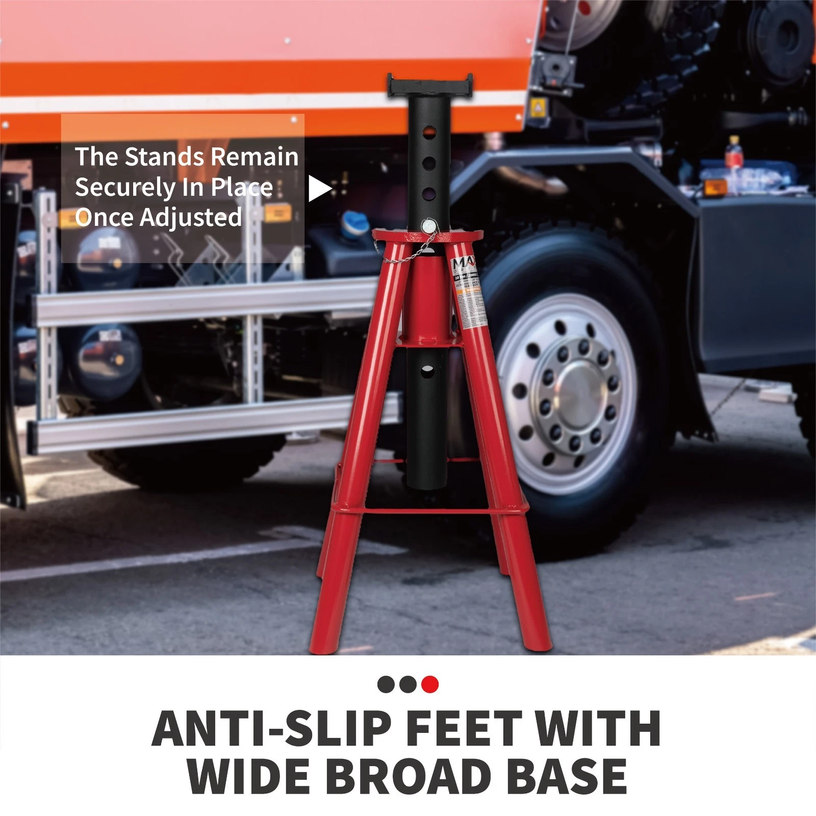 10 Ton (20,000) Medium Heavy-Duty Jack Stands, 1 PC, 20″ to 30.5″
