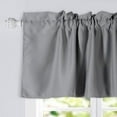 thumbnail image 2 of DriftAway Blackout Valance for Kitchen Window 18 Inch Length Rod Pocket Thermal Insulated Window Treatment for Living Room Bathroom Basement 52" x 18" Solid Gray 2 Pack, 2 of 9
