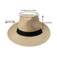 thumbnail image 2 of BAODANN Unisex Fashion Solid Color British Sun Hat Wide Brim Straw Hat Adult Jazz Straw Hat Jazz Hat Hats for Running Men Cap Mesh Cool Hat Low Profile Hats for Men Stylist Hats Camping Baseball Cap, 2 of 2