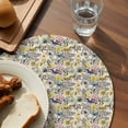 thumbnail image 3 of Vintage Flowers Round 13 Inch Placemats Set of 4, Spring Yellow Floral Country Leaves Blue Birds HeatResistant Non Slip Place Mats for Dining Table, Wipeable Kitchen Table Mats for Housewarming, 3 of 9