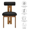 thumbnail image 4 of Side Dining Chair, Set of 2, Black, Fabric, Wood, Bar Pub Cafe Bistro Dining Kitchen Hospitality Restaurant, Modern Contemporary, HB37317, 4 of 10