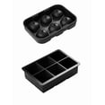 thumbnail image 1 of 2pcs Molde Cubitos De Silicona De Hielo Xtellar Negro,circulo Y Cubo, 1 of 4