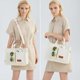 thumbnail image 2 of Bolso grande de lona para mujer con bolsillo, tipo bandolera para ordenador portátil, bolso de mano diario para el trabajo, la playa, el gimnasio (beige), 2 of 5