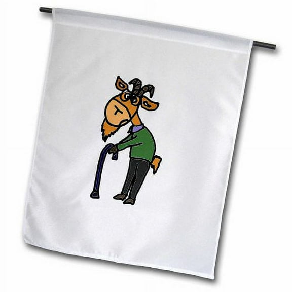 3dRose, Funny Old Goat Original Art, 12 x 18 inch Garden Flag