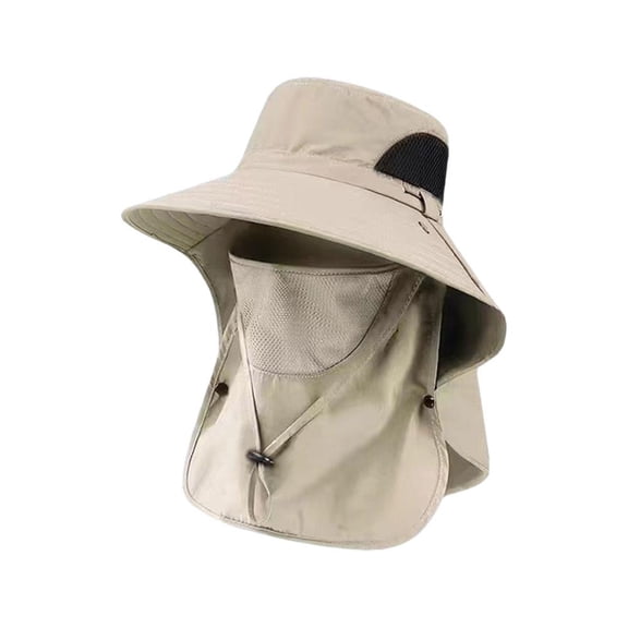 Sunshade Hat with Big Eave and Detachable Mask for Fishing Hiking and Outdoor Sports