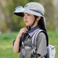 thumbnail image 4 of ZACPNCV Kids Sun Hats for Boys Girls UV Protection Baseball Cap Hats for Kids with Neck Flap Wide Brim Gray Free Size, 4 of 7