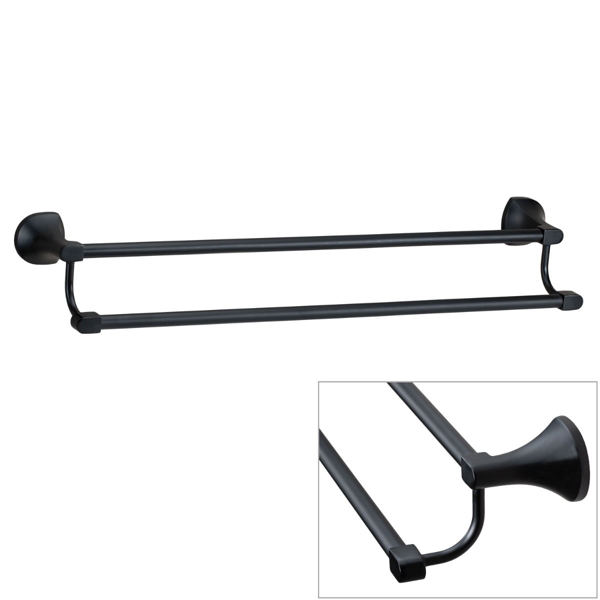 Bronze Seabrook 4-Piece Bath Hardware Accessory Set with 24" Bath Towel Bar 