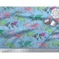 thumbnail image 3 of Soimoi Blue Cotton Duck Fabric Stamp & World Map Printed Fabric 1 Yard 42 Inch Wide, 3 of 3