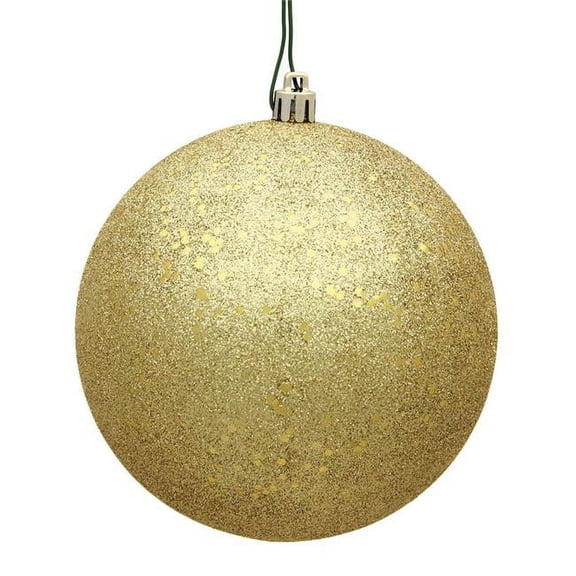 Gold Sequin Drilled Ball Ornament, 6 in. - 4 per Bag