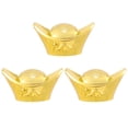 thumbnail image 1 of MasteelfCA 3 Pcs Simulated Gold Ingot Decorations Plastic Desktop Ornaments Gold Ingot Toy Home Arrangements (Electrogilding Large Size), 1 of 7