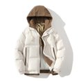 thumbnail image 3 of Abrigo corto de algodón con capucha para hombre, ropa de diseñador, abrigo de algodón grueso y calefactable, chaqueta informal de lujo de moda, novedad de invierno de 2024, 3 of 4