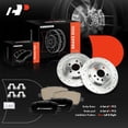 thumbnail image 6 of A-Premium 11.87 inch (301.6 mm) Rear Drilled Disc Brake Rotors + Ceramic Pads Kit Compatible with Select Volvo Models - S60, S60 Cross Country, XC70, S80, V60, V60 Cross Country, V70, 6-PC Set, 6 of 6