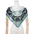 thumbnail image 2 of INSPIRE CHIC Women Floral Printed Square Scarves 35" Large Silk Feeling Satin Scarves Head Wrap Bandanas 90x90cm Blue, 2 of 6