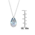 thumbnail image 3 of Austrian Crystal 16mm Teardrop Sterling Silver Necklace – 16 Inch -Sapphire AB, 3 of 5