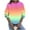 #065-Hot Pink, variant on ICHUANYI Womens Casual Gradient Stripe Print Crewneck Sweatshirt Long Sleeve Tops Cute Pullover Loose Fit Hoodless Sweatshirts